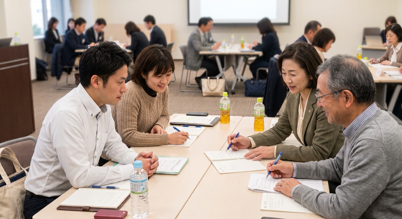 少人数でロープレ練習を行う様子